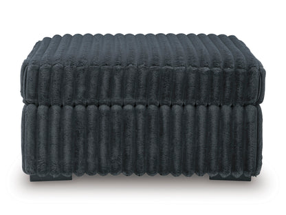 Midnight-Madness Oversized Accent Ottoman Gunmetal