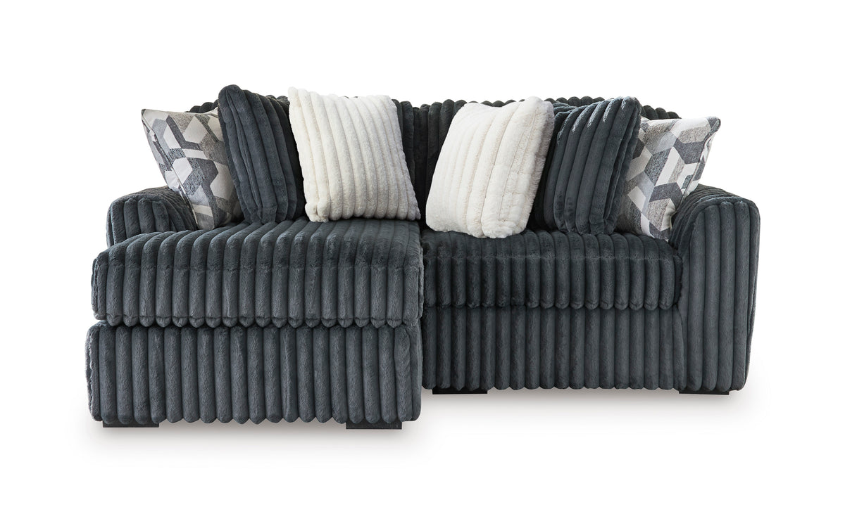 Ashley Midnight-Madness 2-Piece Sectional with Chaise Gunmetal Left-Facing