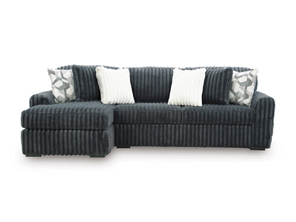 Ashley Midnight-Madness 2-Piece Sofa with Chaise Gunmetal Left-Facing