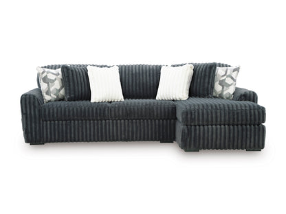 Ashley Midnight-Madness 2-Piece Sofa with Chaise Gunmetal Right-Facing