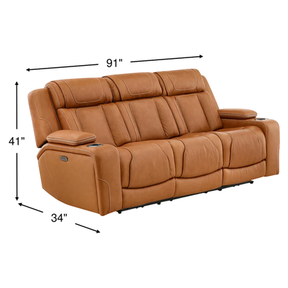 Denver Leather Power Reclining Sofa