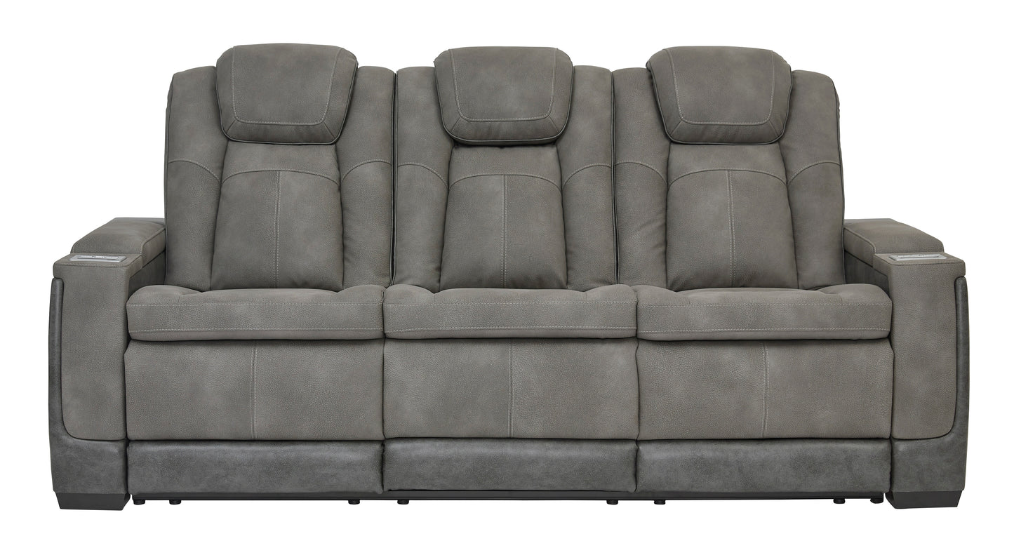 Ashley Next-Gen DuraPella Performance Fabric Dual Power Reclining Sofa Slate