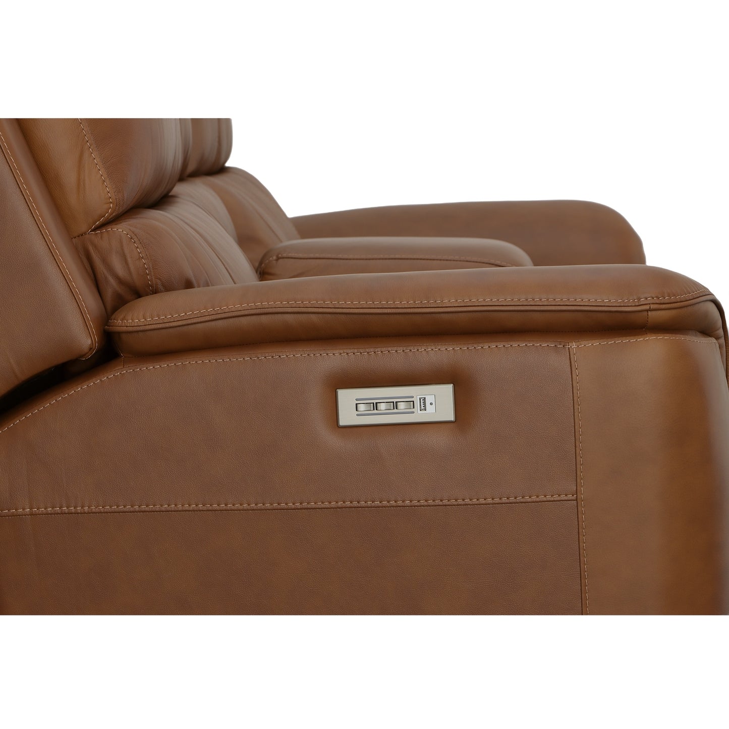 Carmen Leather Power Reclining Loveseat with Console