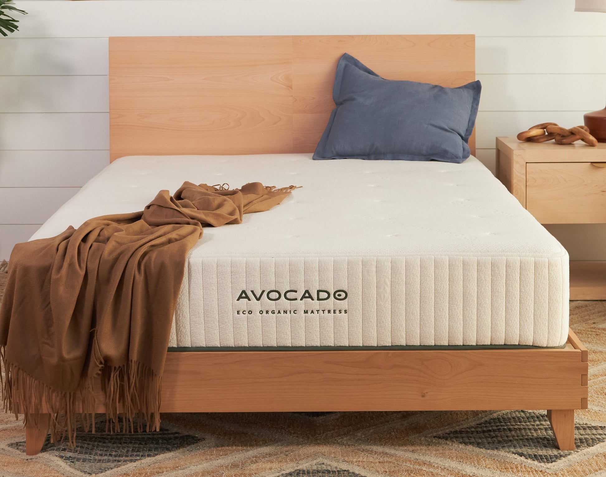 Avocado Blonde City Bed Frame with Headboard