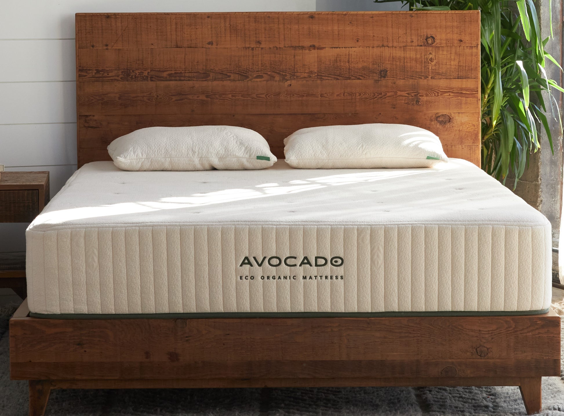 Avocado Walnut City Bed Frame with Headboard
