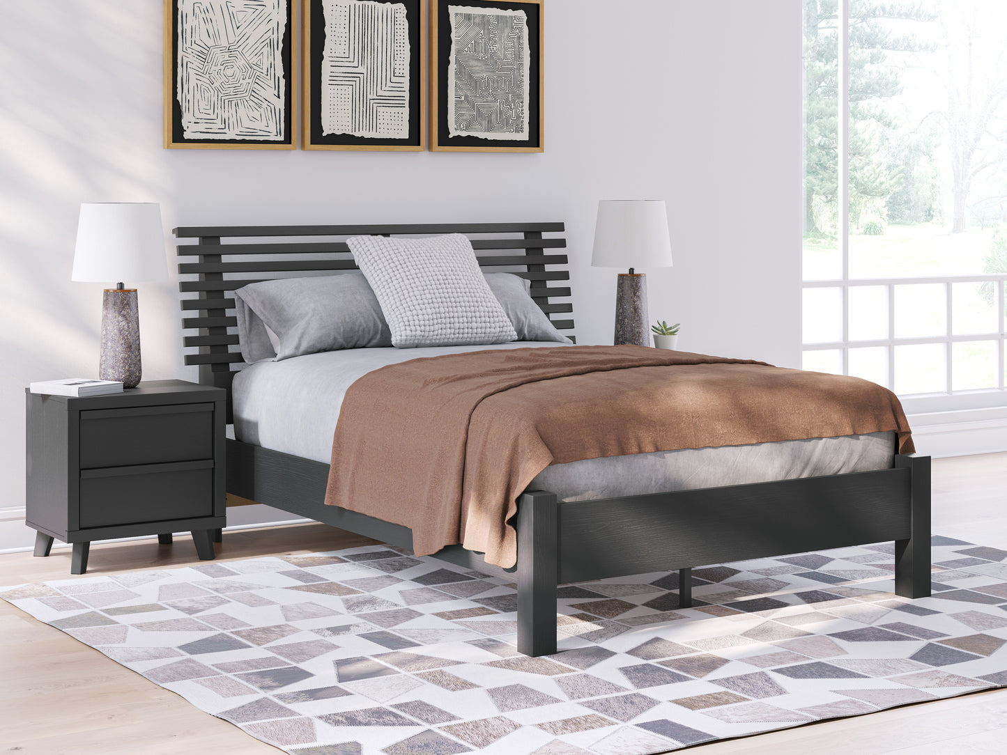 Danziar Slat Panel Bed
