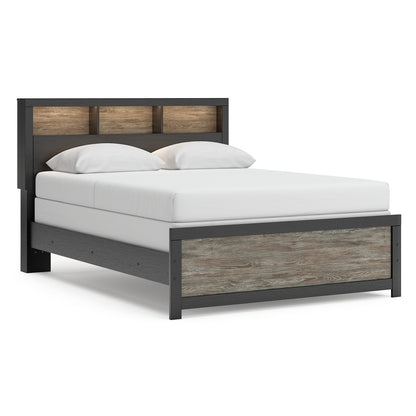 Ashley Jonnifer Bookcase Panel Bed Queen Gray Black