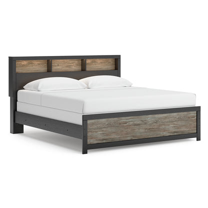 Ashley Jonnifer Bookcase Panel Bed King Gray Black