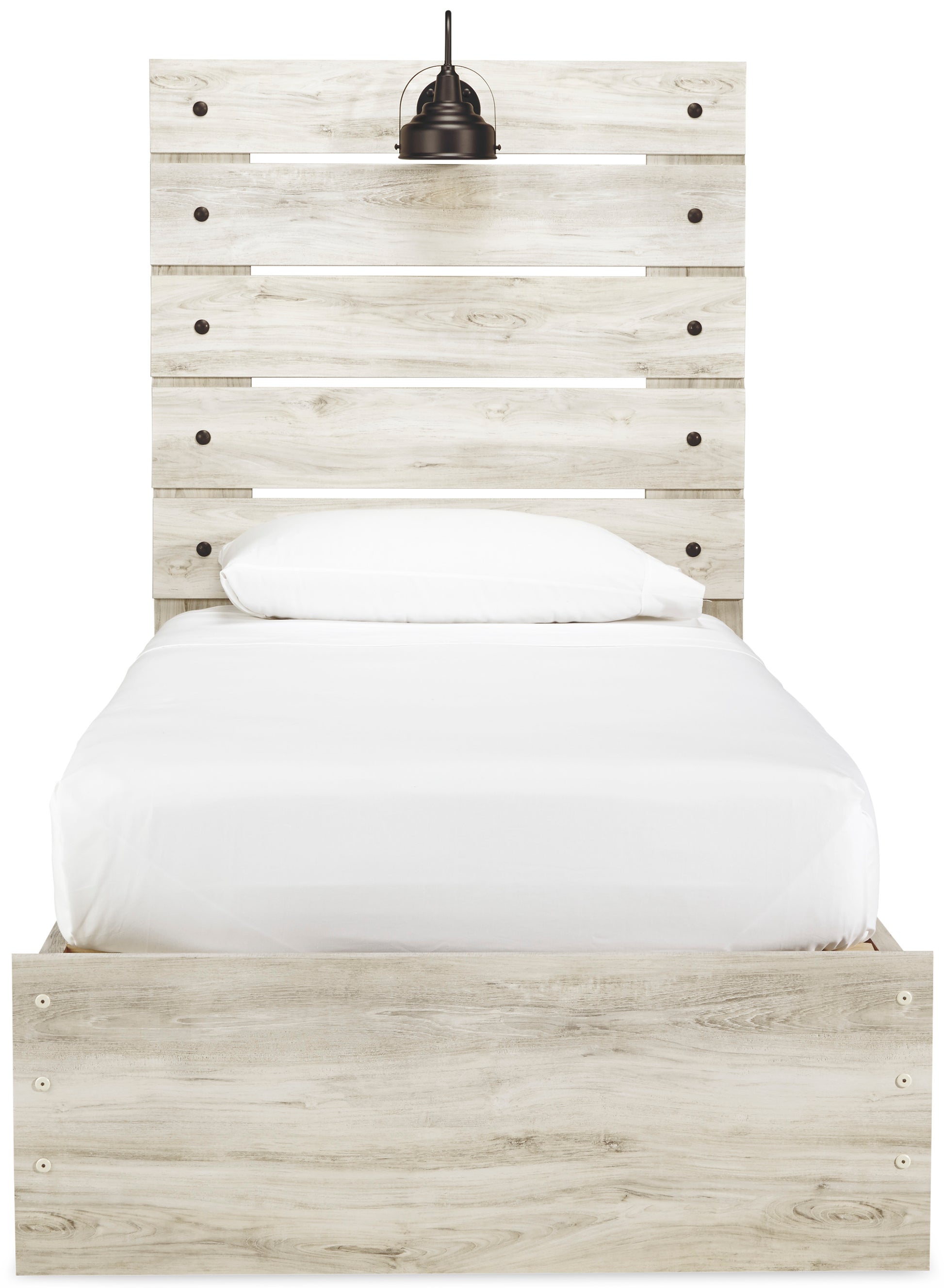 Cambeck Twin Panel Bed with 2 Storage Drawers and 2 Cubbies