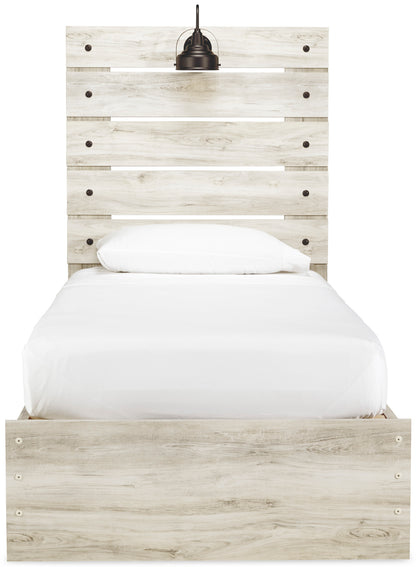Cambeck Twin Panel Bed with 2 Storage Drawers and 2 Cubbies