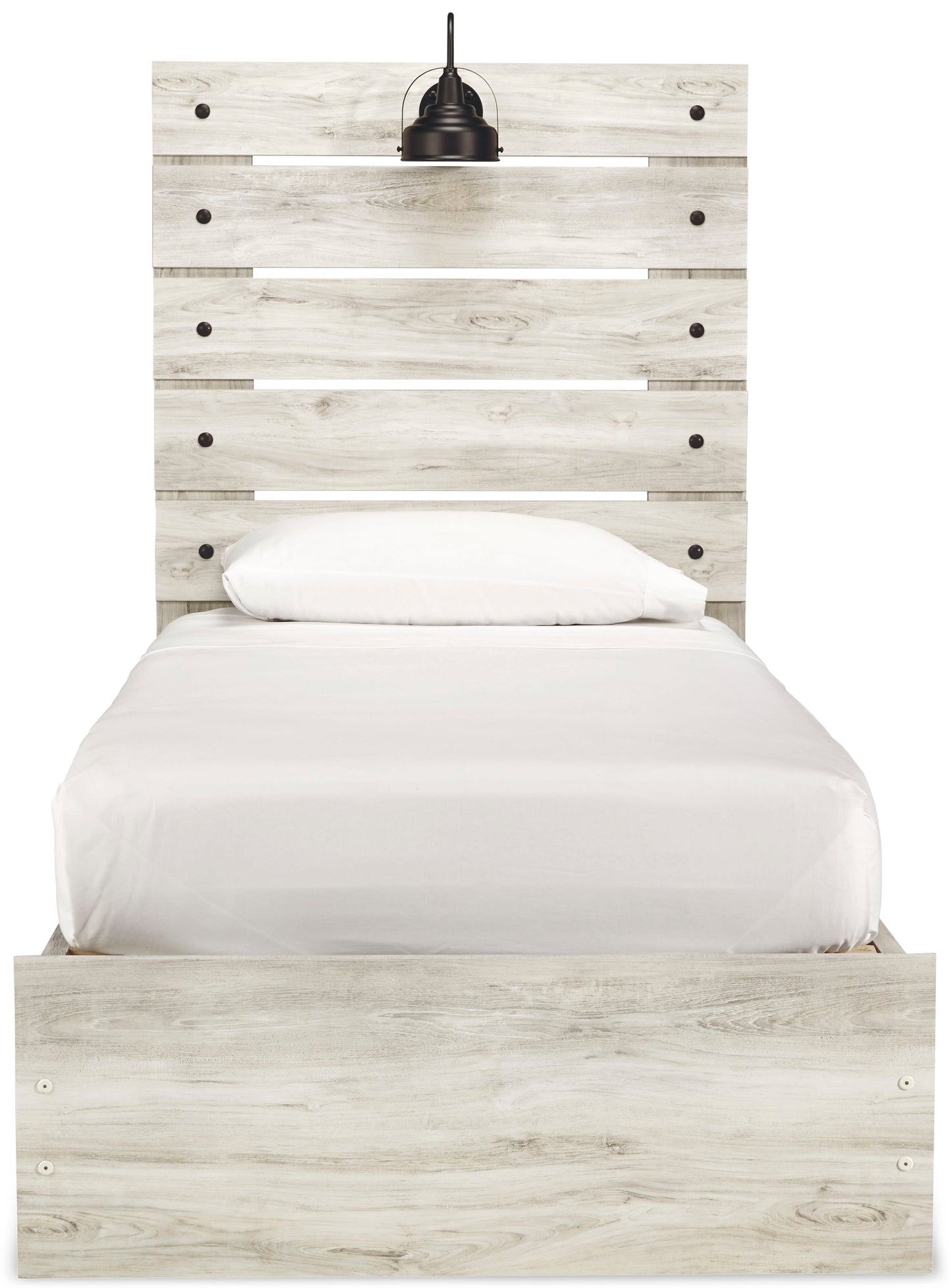 Cambeck Twin Panel Bed with 4 Storage Drawers and 4 Cubbies