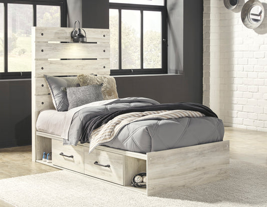 Cambeck Twin Panel Bed with 4 Storage Drawers and 4 Cubbies - alternate view