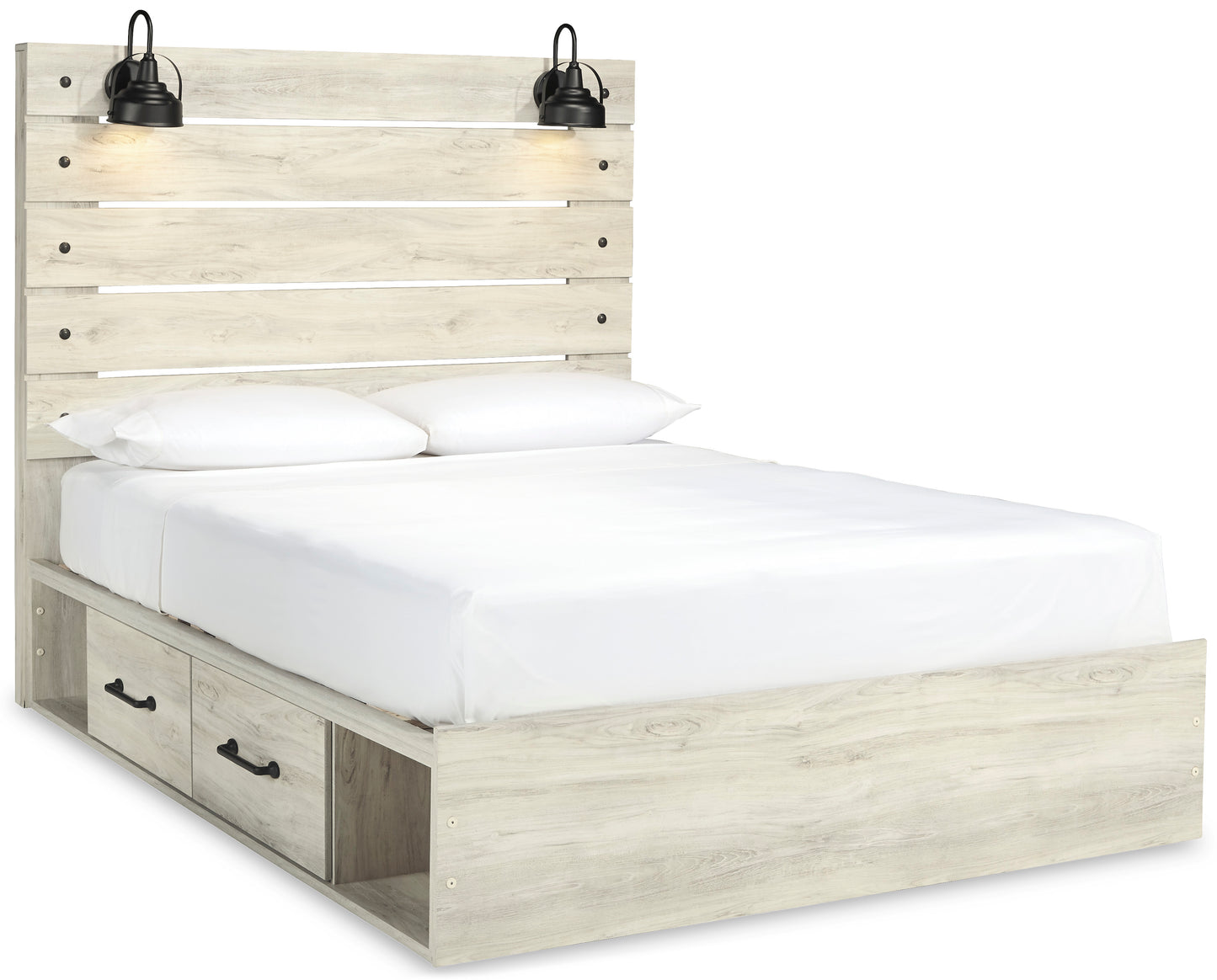 Cambeck Queen Panel Bed with 2 Storage Drawers and 2 Cubbies