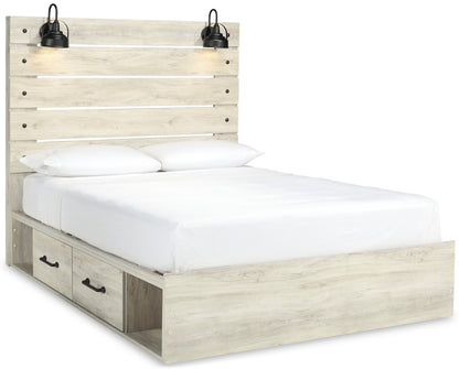 Cambeck Queen Panel Bed with 2 Storage Drawers and 2 Cubbies