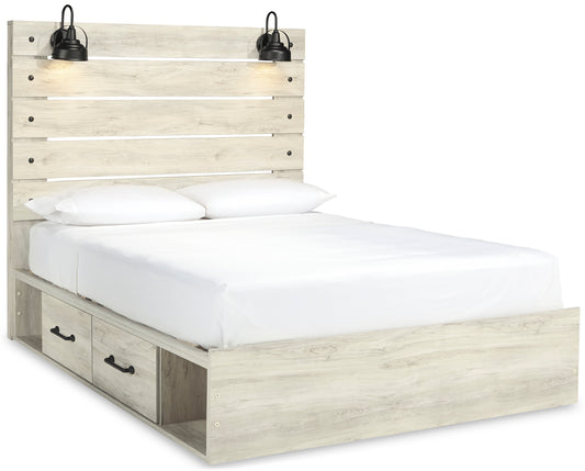 Cambeck Queen Panel Bed with 2 Storage Drawers and 2 Cubbies