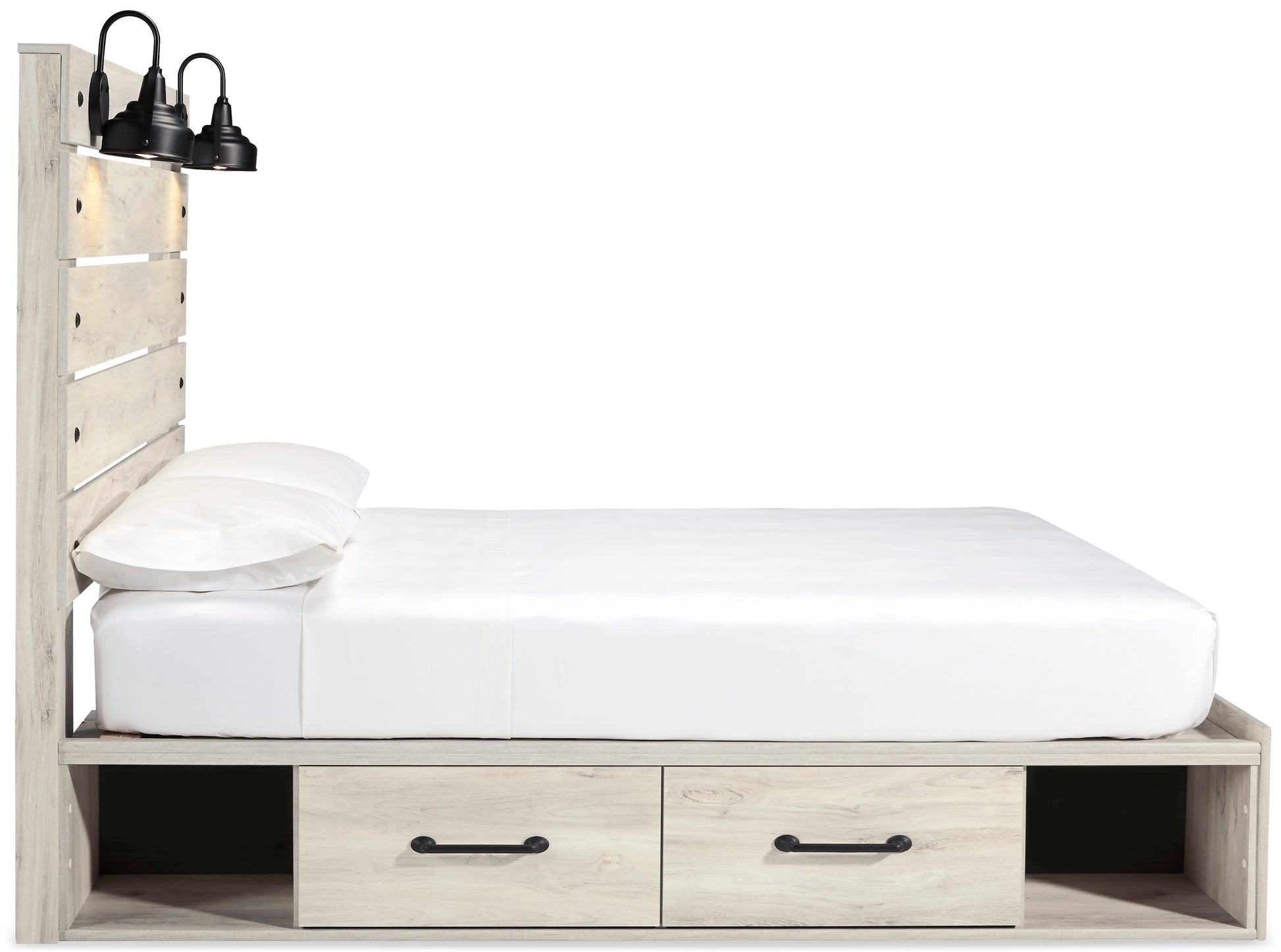 Cambeck Queen Panel Bed with 2 Storage Drawers and 2 Cubbies