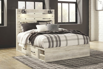 Cambeck Queen Panel Bed with 2 Storage Drawers and 2 Cubbies