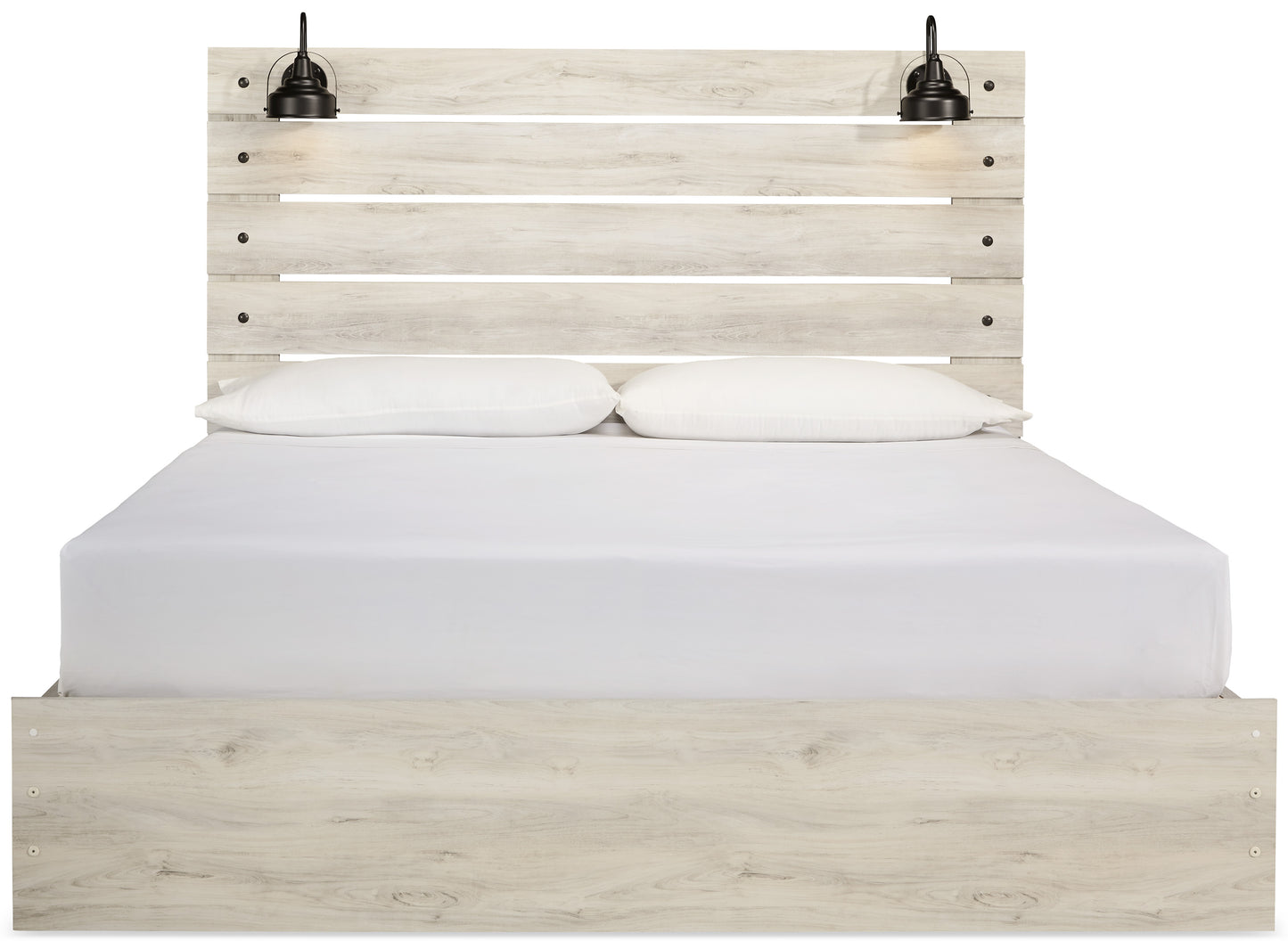 Cambeck King Panel Bed with 2 Storage Drawers and 2 Cubbies