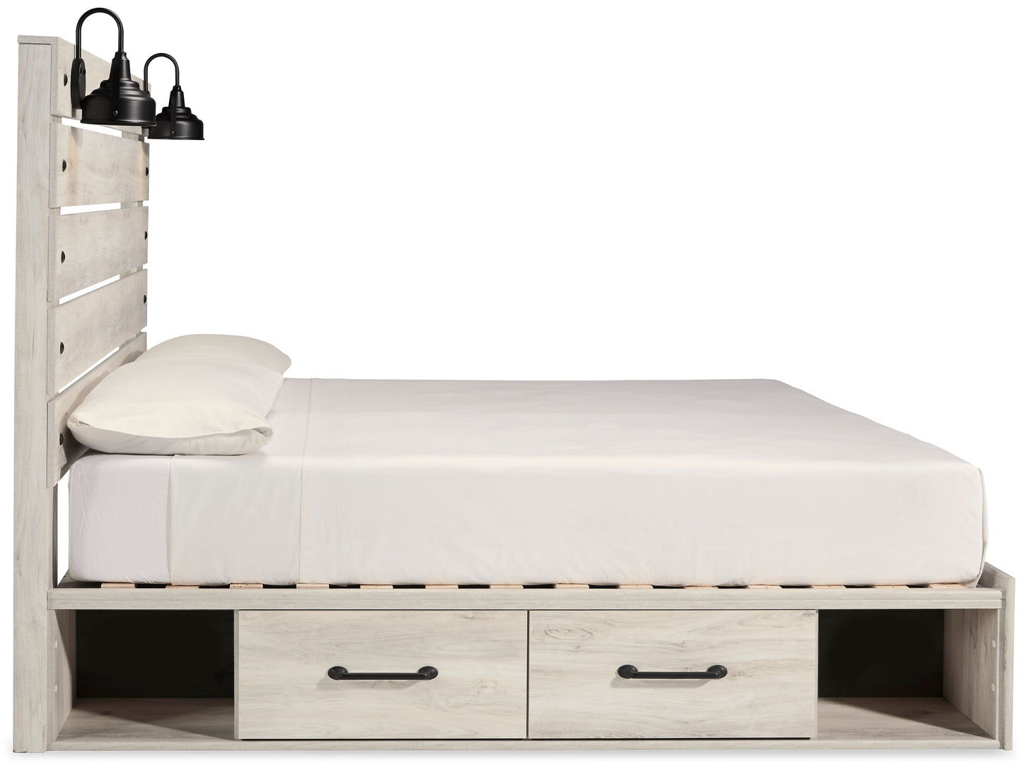Cambeck King Panel Bed with 4 Storage Drawers and 4 Cubbies