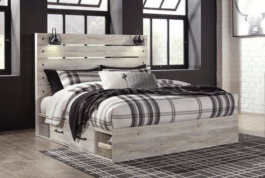 Cambeck King Panel Bed with 4 Storage Drawers and 4 Cubbies - alternate view