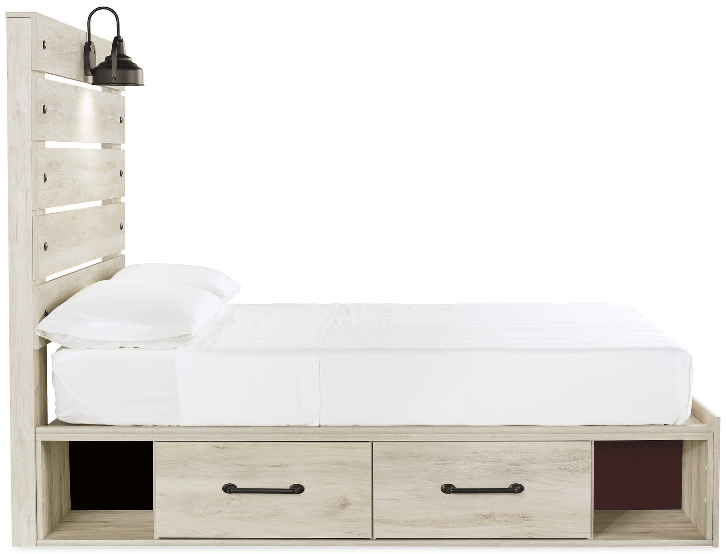 Cambeck Full Panel Bed with 2 Storage Drawers and 2 Cubbies
