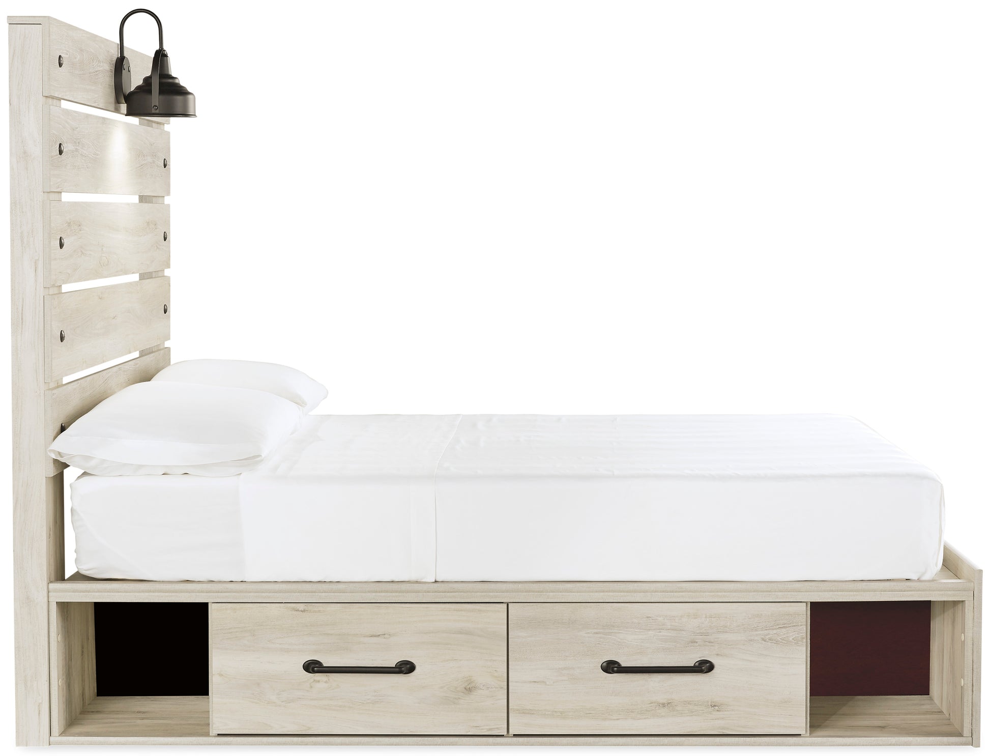 Cambeck Full Panel Bed with 2 Storage Drawers and 2 Cubbies
