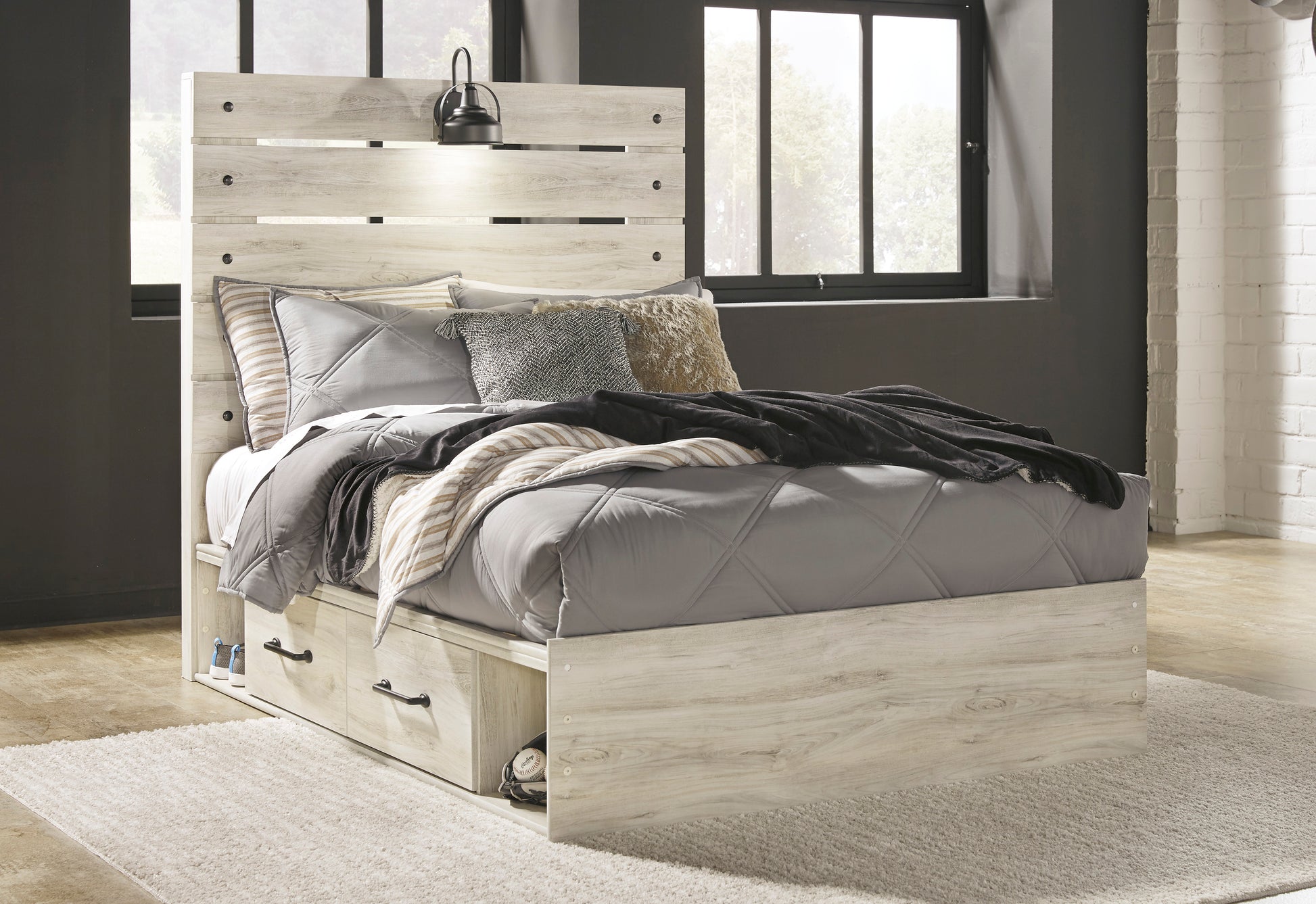 Cambeck Full Panel Bed with 4 Storage Drawers