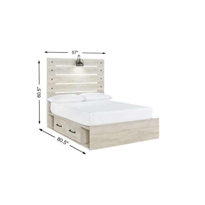 Cambeck Full Panel Bed with 2 Storage Drawers and 2 Cubbies