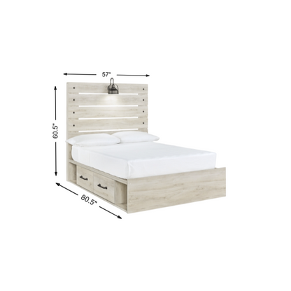 Cambeck Full Panel Bed with 2 Storage Drawers and 2 Cubbies