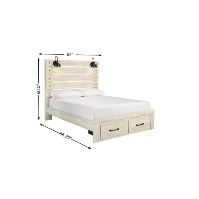 Cambeck Queen Panel Bed with 2 Storage Drawers