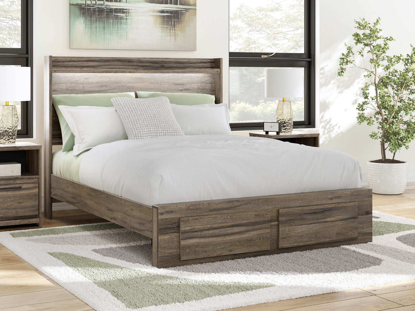 Baystorm Queen Panel Bed with 2 Storage Drawers