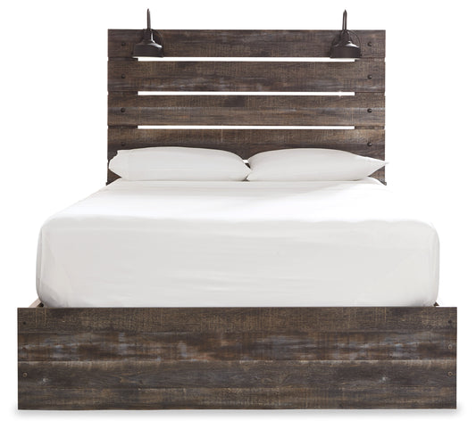 Drystan Queen Panel Bed with 4 Storage Drawers and 4 Cubbies - alternate view