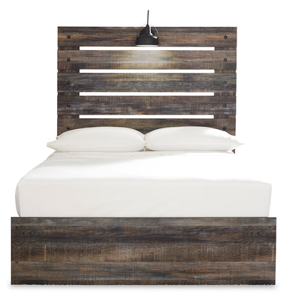 Drystan Full Panel Bed with 4 Storage Drawers and 4 Cubbies