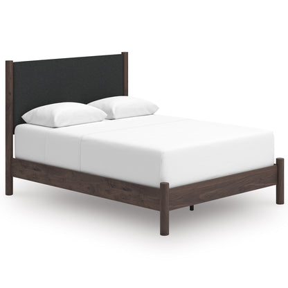 Ashley Cadmori Upholstered Panel Bed Queen Brown