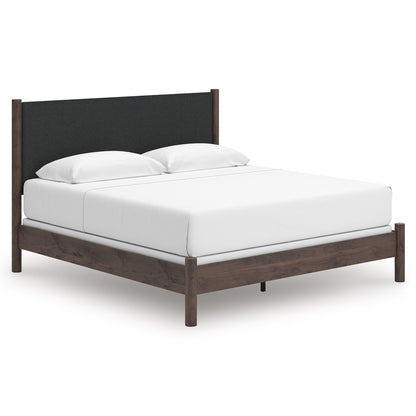 Ashley Cadmori Upholstered Panel Bed King Brown