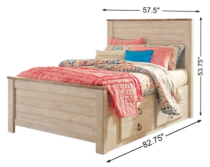 Willowton Panel Bed with 2 Storage Drawers