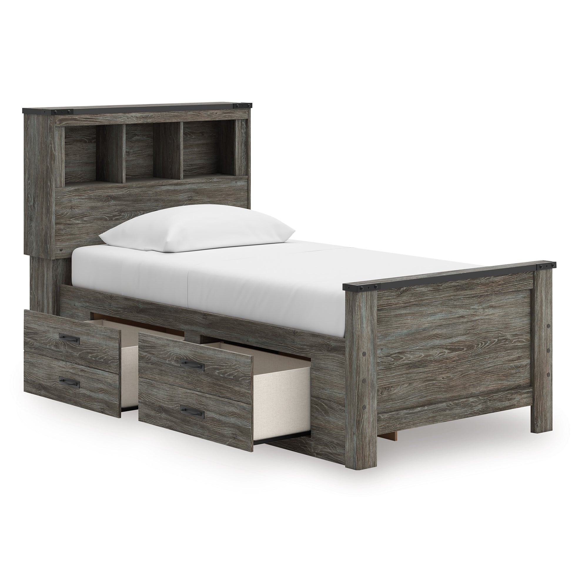 Frandern Bookcase Panel Bed with Storage