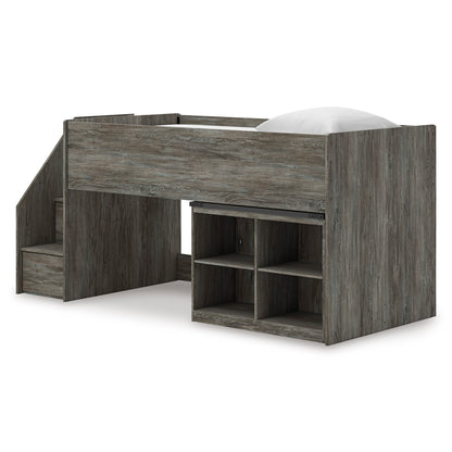 Frandern Twin Loft Bed with Bookcase Storage
