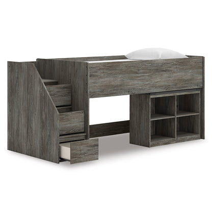 Frandern Twin Loft Bed with Bookcase Storage