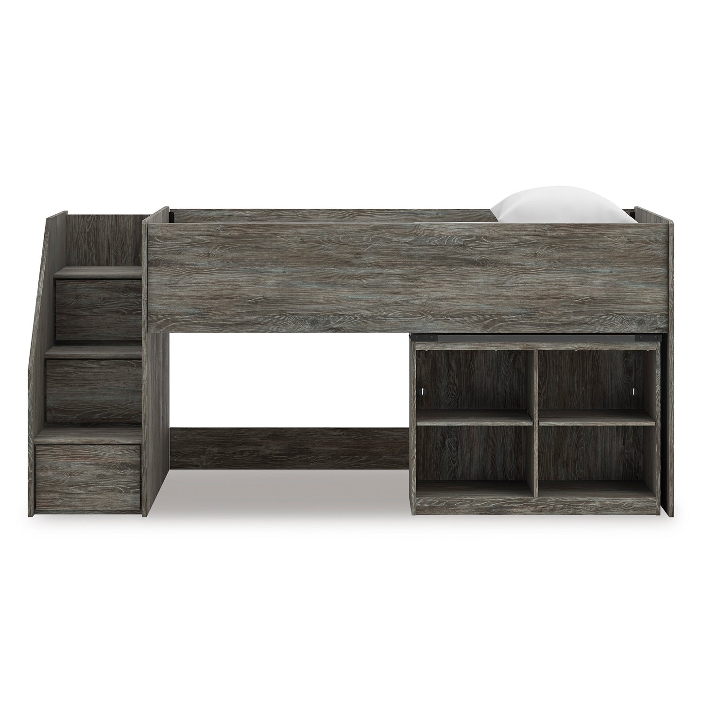 Frandern Twin Loft Bed with Bookcase Storage