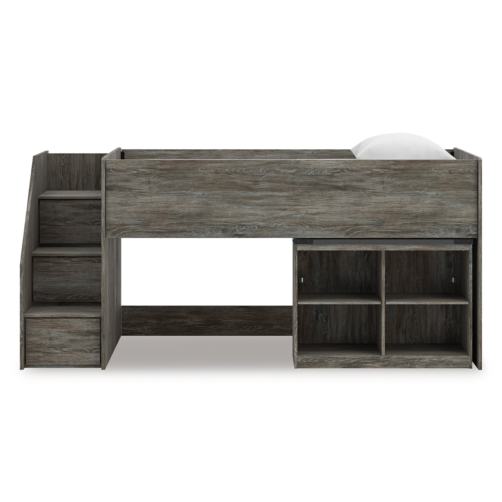 Frandern Twin Loft Bed with Bookcase Storage