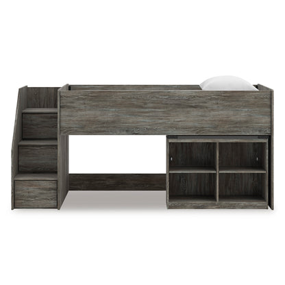 Frandern Twin Loft Bed with Bookcase Storage