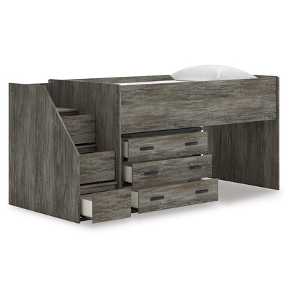 Frandern Twin Loft Bed with Drawer Storage