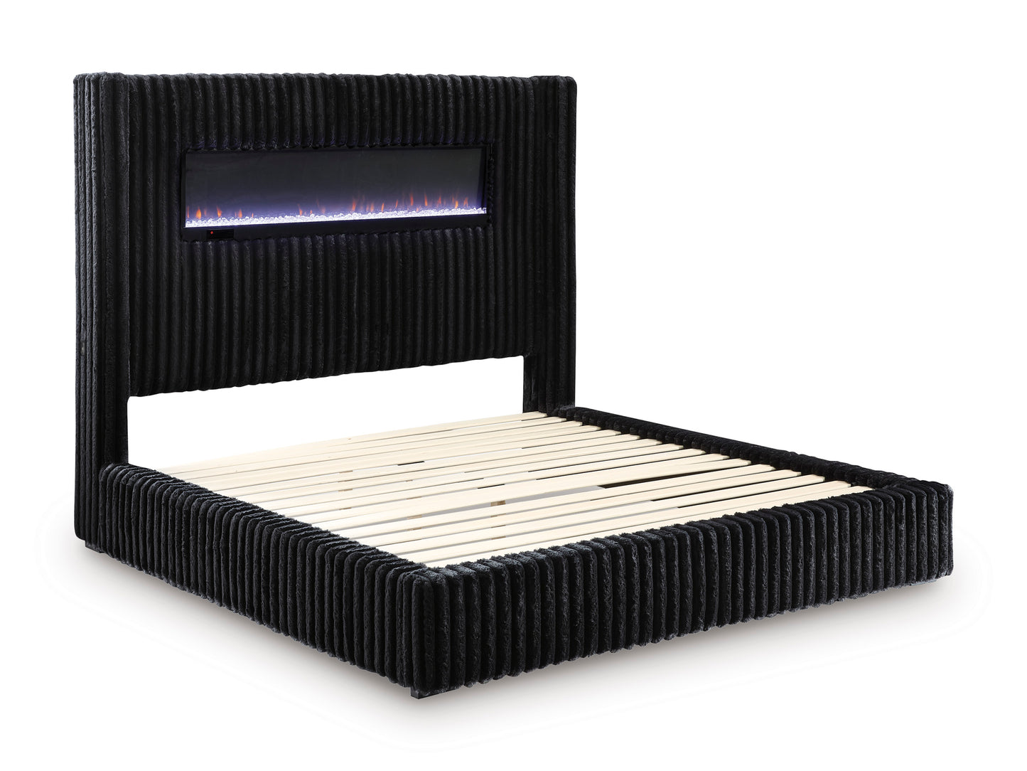 Ashley Agrander Upholstered Bed with Fireplace and Wireless Audio