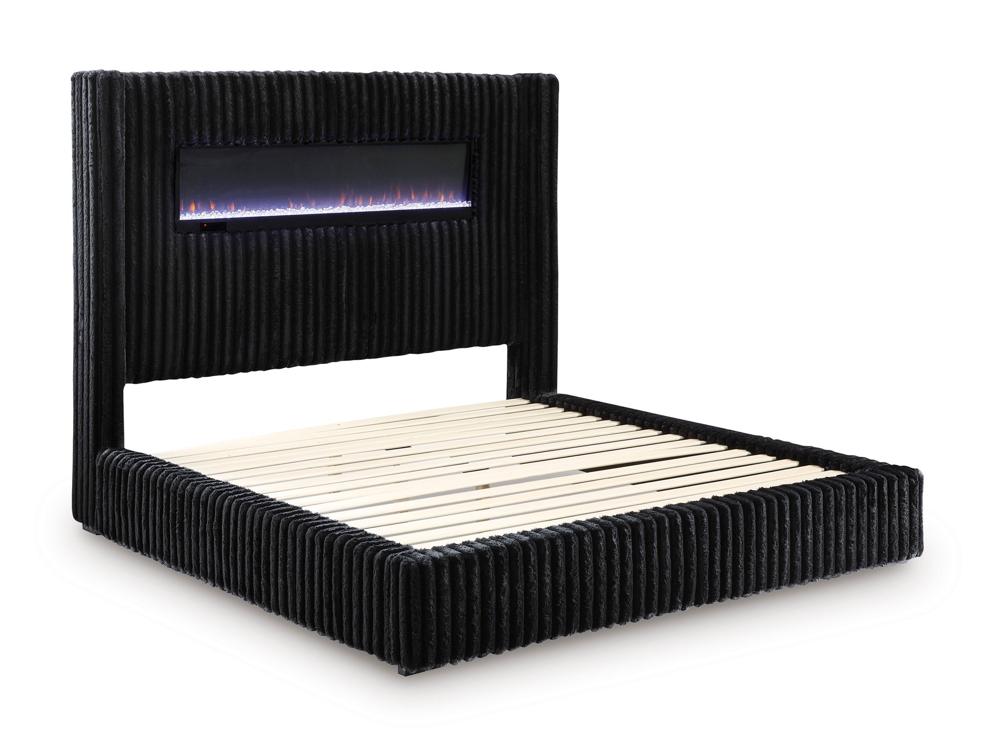 Ashley Agrander Upholstered Bed with Fireplace and Wireless Audio