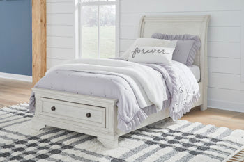 Robbinsdale Twin Sleigh Bed with 2 Storage Drawers