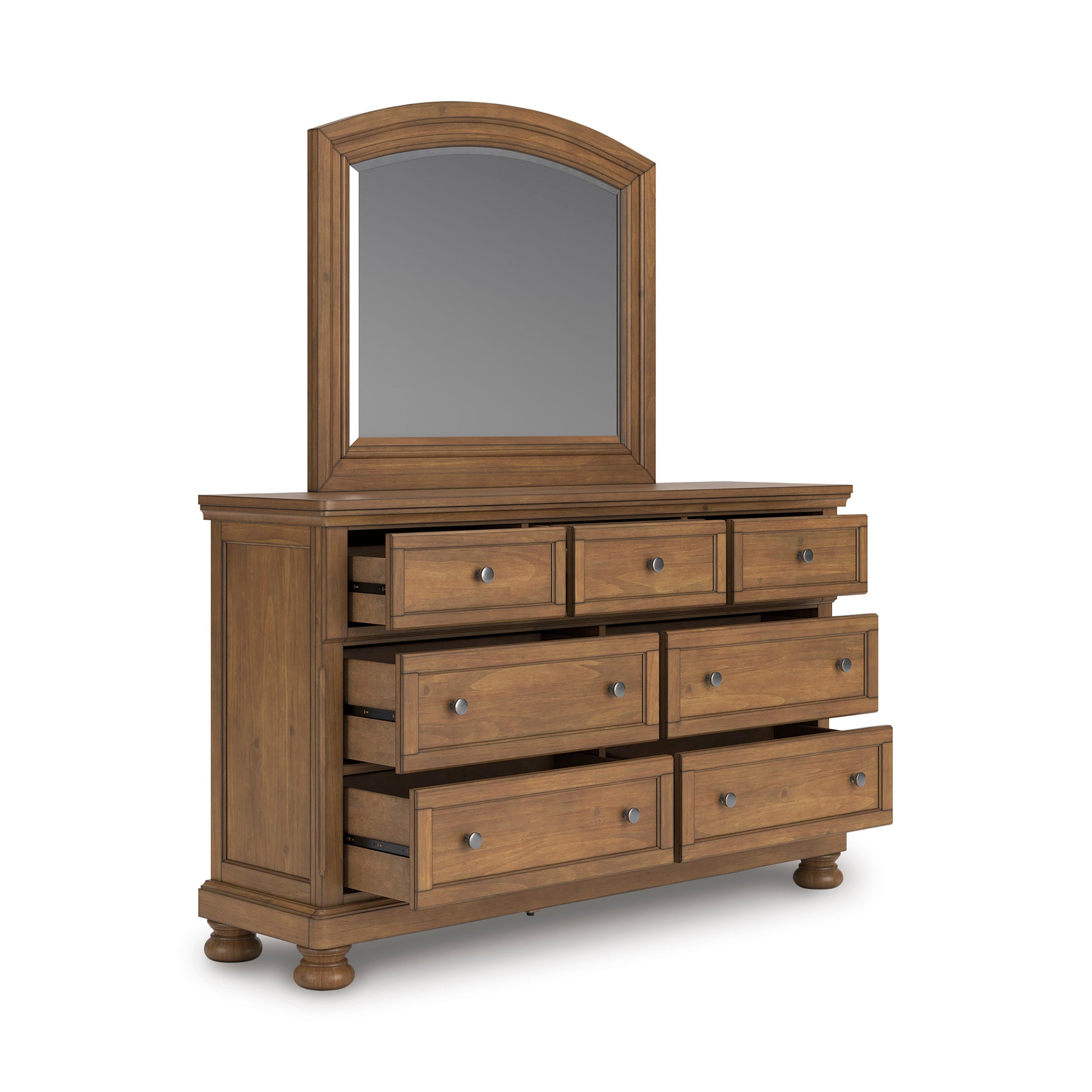 brown dresser with mirror Amish Heritage Wilma Custom 9-Drawer Optional Beveled Tri-Fold Spacious drawers offer plenty of storage for your wardrobe and spare bed linens Kai Brown 6-Drawer Wood Dresser