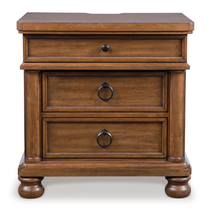 Chadworth Three Drawer Night Stand Brown