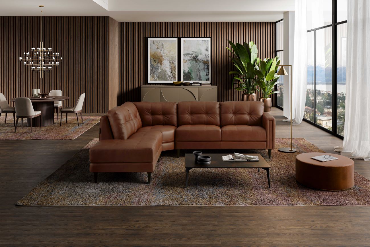 Alaric 3-Piece Left-Facing Leather Sectional