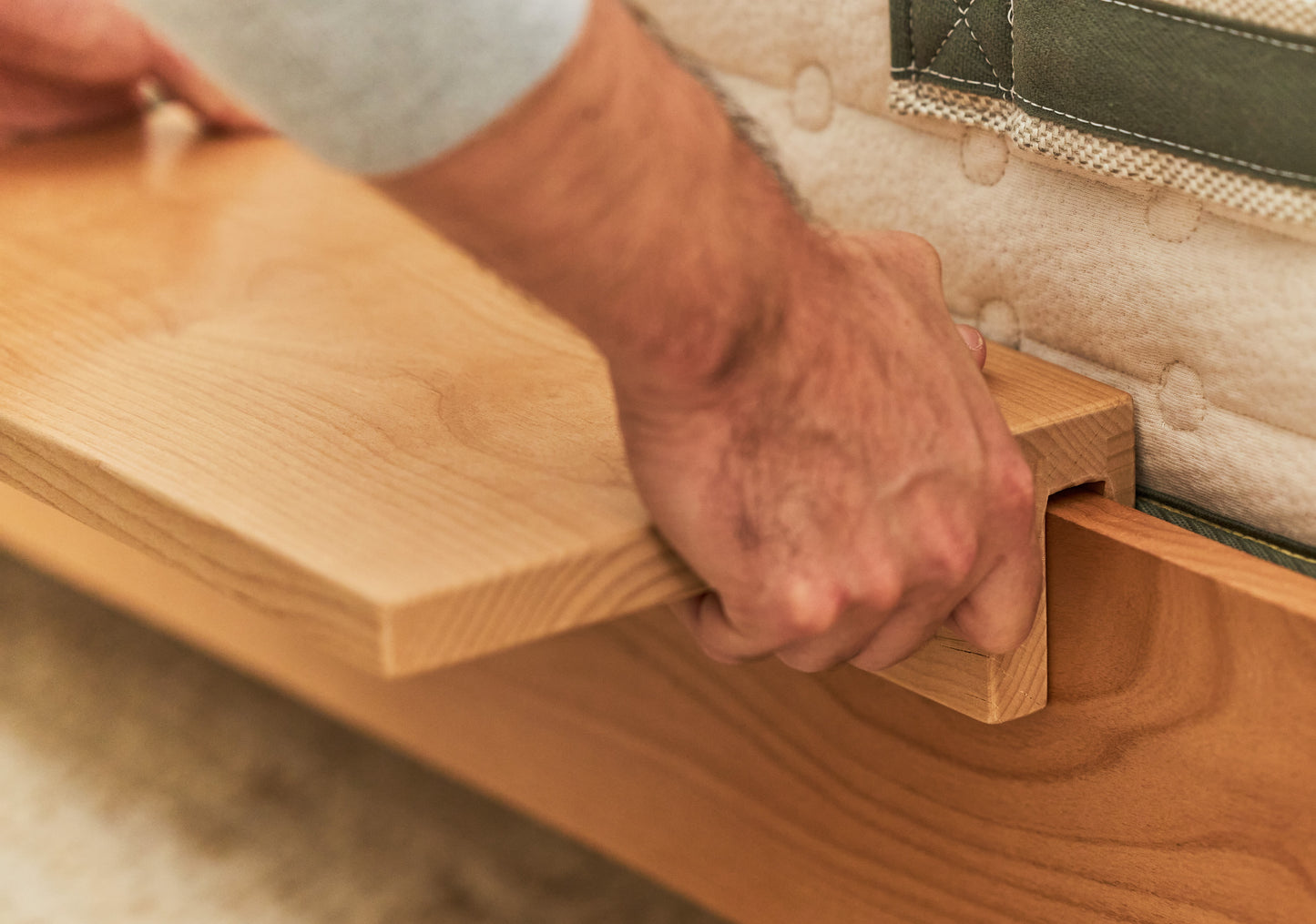 Avocado Blonde City Bed Frame with Headboard